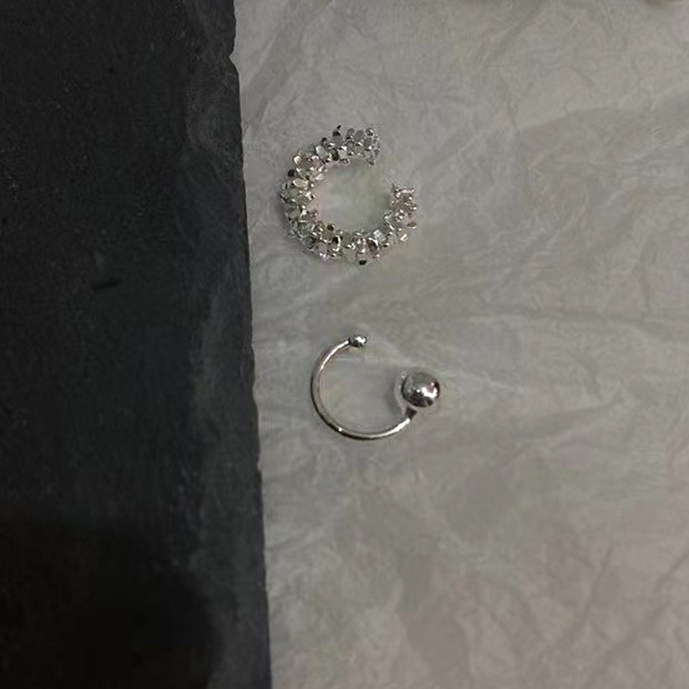 Anting Stud Tanpa Tindik Warna Silver Untuk Wanita