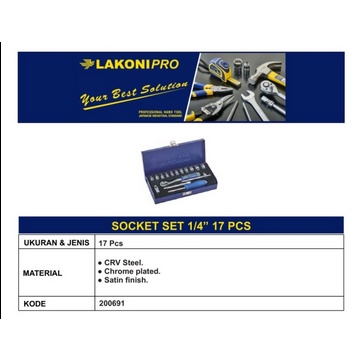 LAKONI PRO - SOCKET SET 1/4” 17 PCS (BESI)