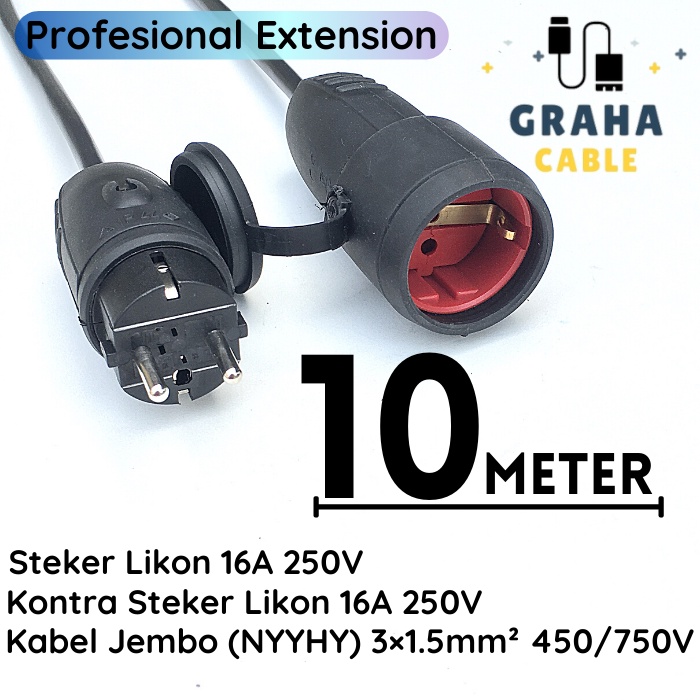 Sambungan Kabel Listrik (Profesional Extension) 10 Meter