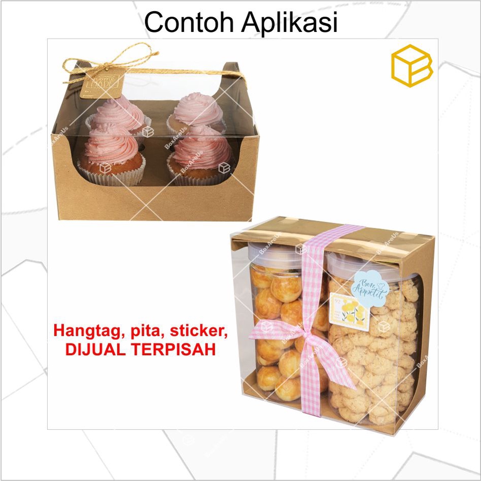 Dus Cupcake Isi 4 | Box Packaging Muffin Cake | Kemasan Roti Kotak Bolu - WB181809