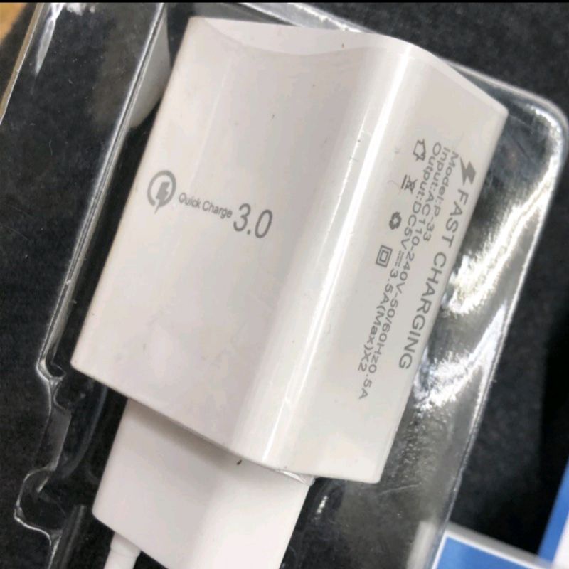 Travel charger branded P33 1 USB 3.5A Micro V8 USB