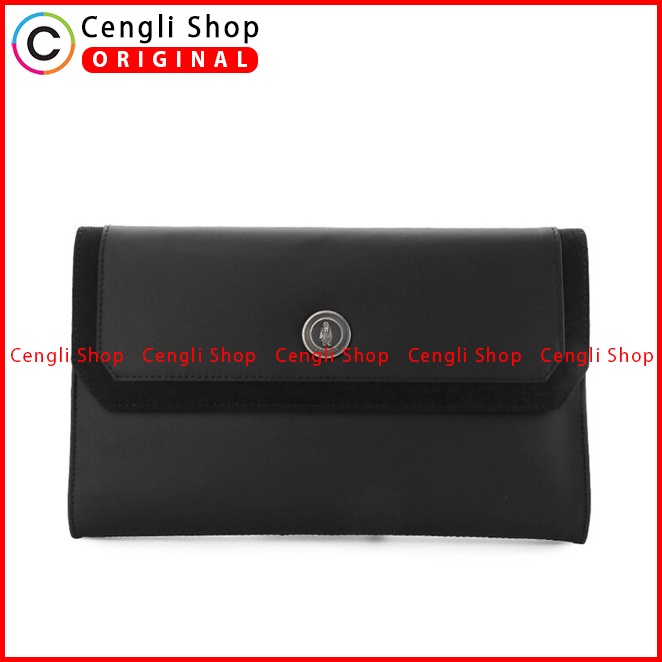 TAS KECIL KULIT PRIA HUSH PUPPIES CLUTCH ORIGINAL HITAM BLACK HM016