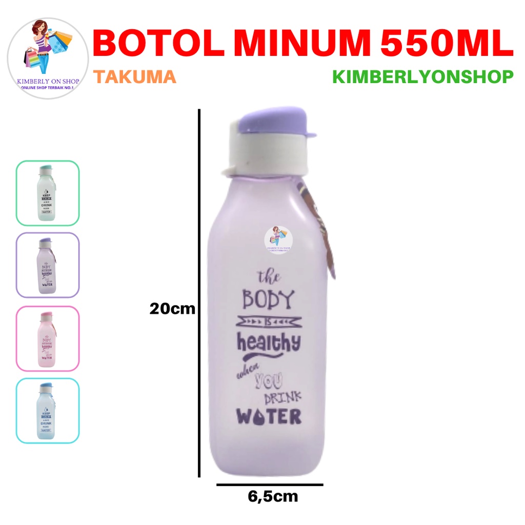 Botol Minum Segi Tempat Air Minum Anak Sekolah Botol Air 550 Ml Takuma