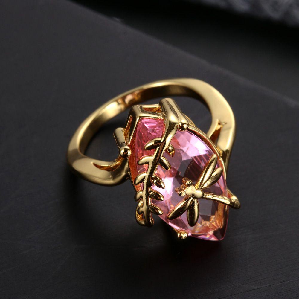 Cincin LILY Capung Mewah Wanita Tunangan Isi Emas 18K