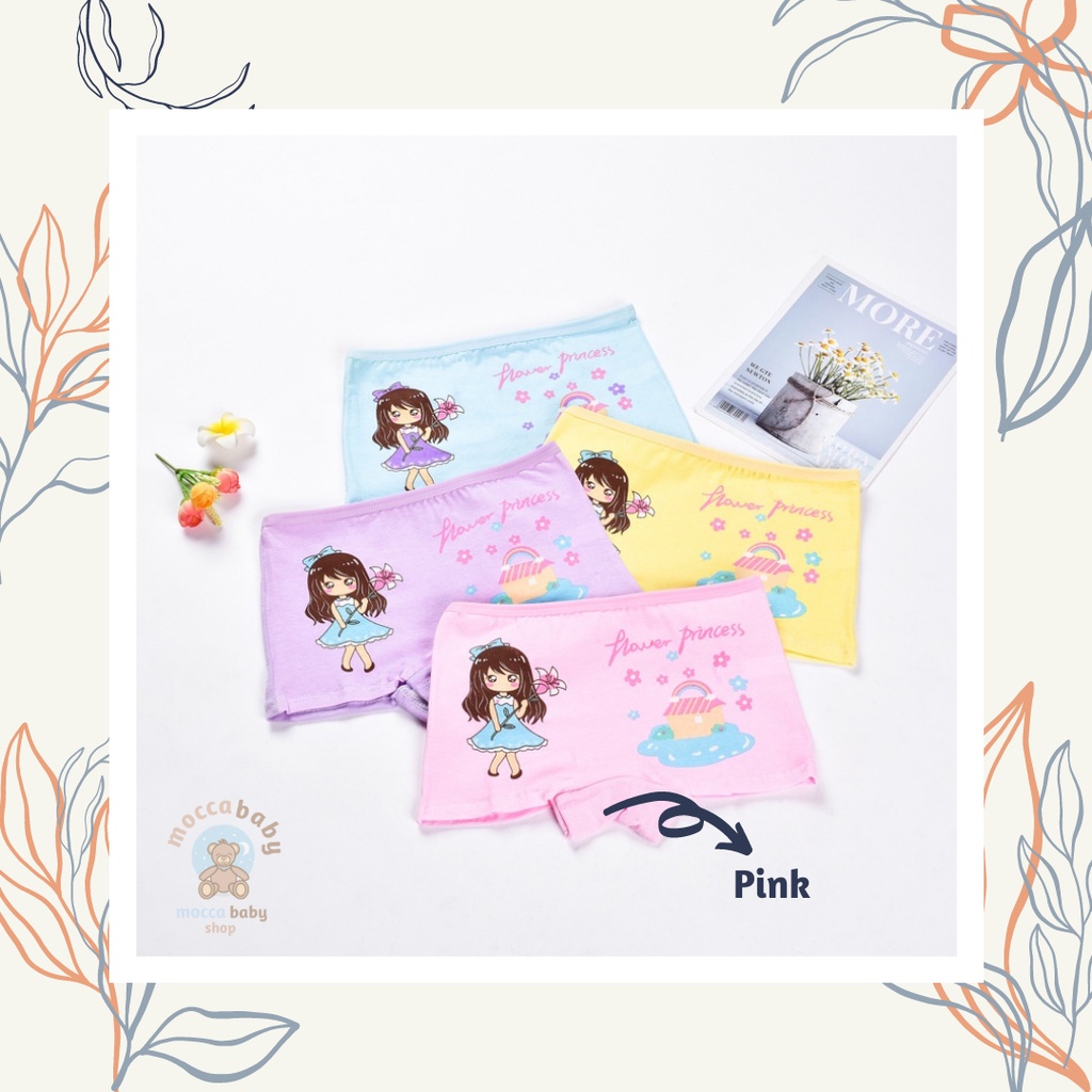 MBSS - XING DAILY CD FLOWER PRINCESS BXR celana dalam anak perempuan bahan katun halus 2-12 Tahun