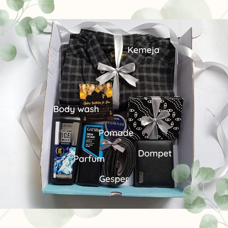 Hampers Kado Ulang Tahun Buat Cowok Paket Kemeja/T-Shirt