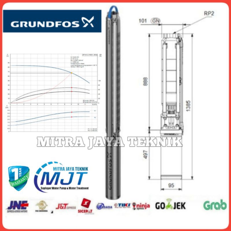 Pompa Submersible / Satelit Grundfos SP 9-13 3kw 3phase Submersible pump