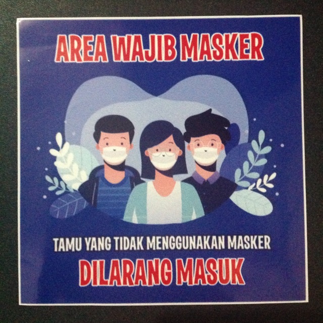 STIKER WATERPROOF AREA WAJIB MASKER | Shopee Indonesia