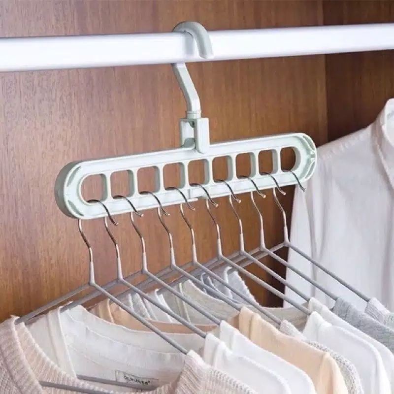 HK_88 Gantungan Baju 9 Lubang / Magic Hanger Multifungsional Foldable Hanger