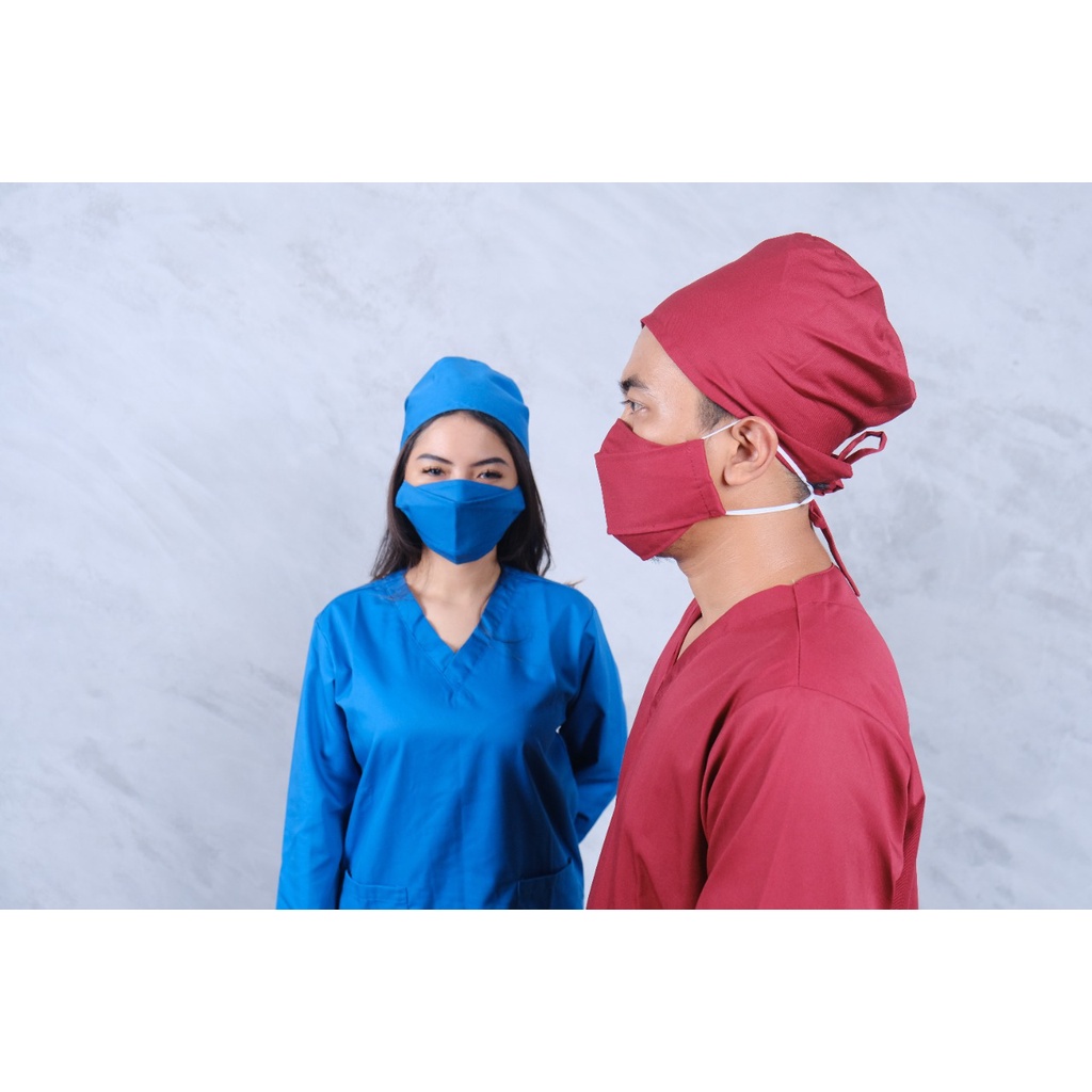 Baju Ok Oka Lengan Panjang Premium Drill | Medical Scrub Baju Jaga Perawat Dokter Medis