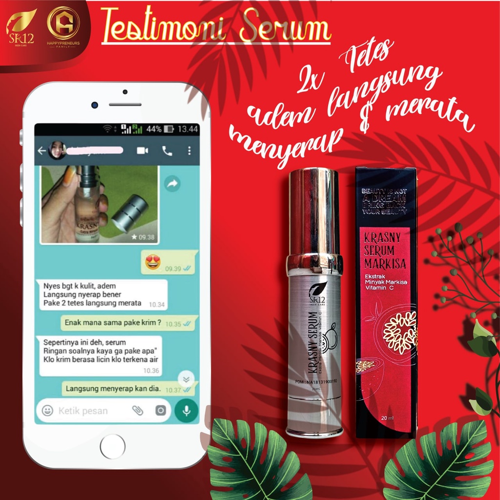 Krasny Serum SR12 - Serum Pencerah Kulit Kering dan Kusam