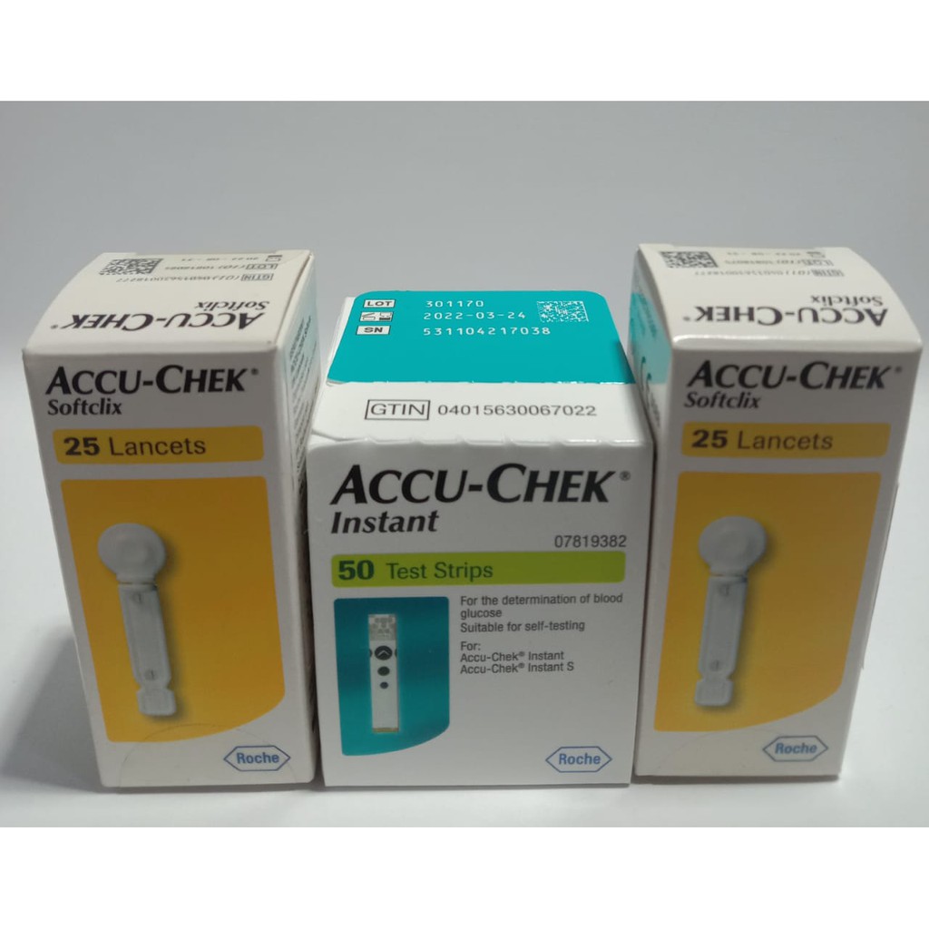 Jual PAKET ACCU CHEK INSTANT STRIP 50 + LANCET ISI 50 PCS [ 2 BOX