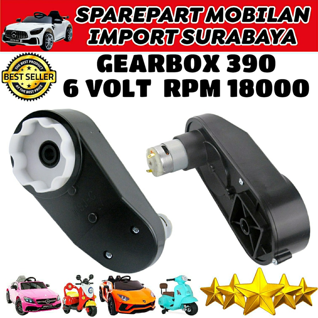 GEARBOX MOBIL MAINAN AKI ANAK GER BOX RS390 GEAR BOX RS 390 DINAMO PENGGERAK RODA RC REMOTE CONTROL