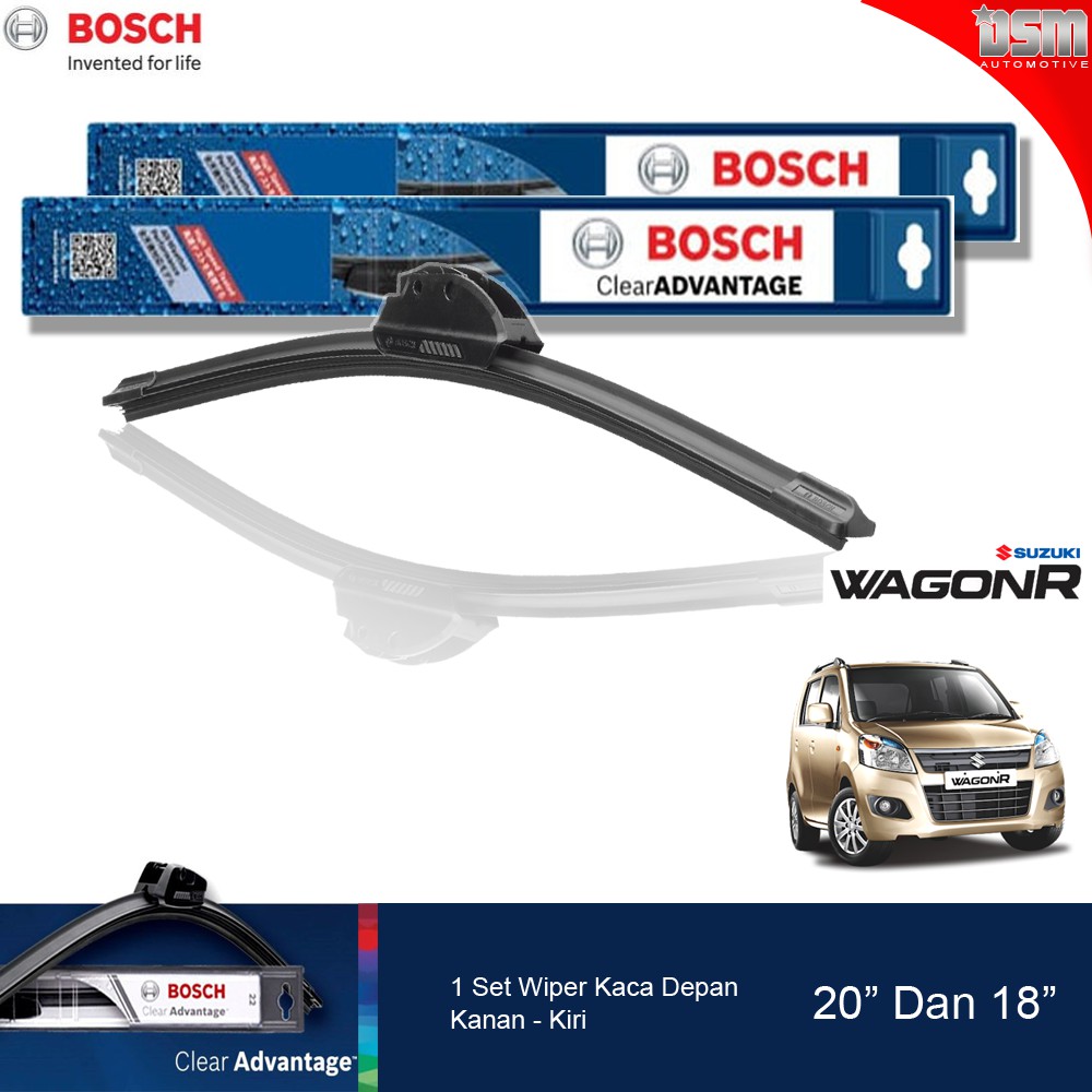 Bosch Clear Advantage Frameless / Wiper Frameless Suzuki Wagon R 20&quot; dan 18&quot; / Wiper Depan WagonR