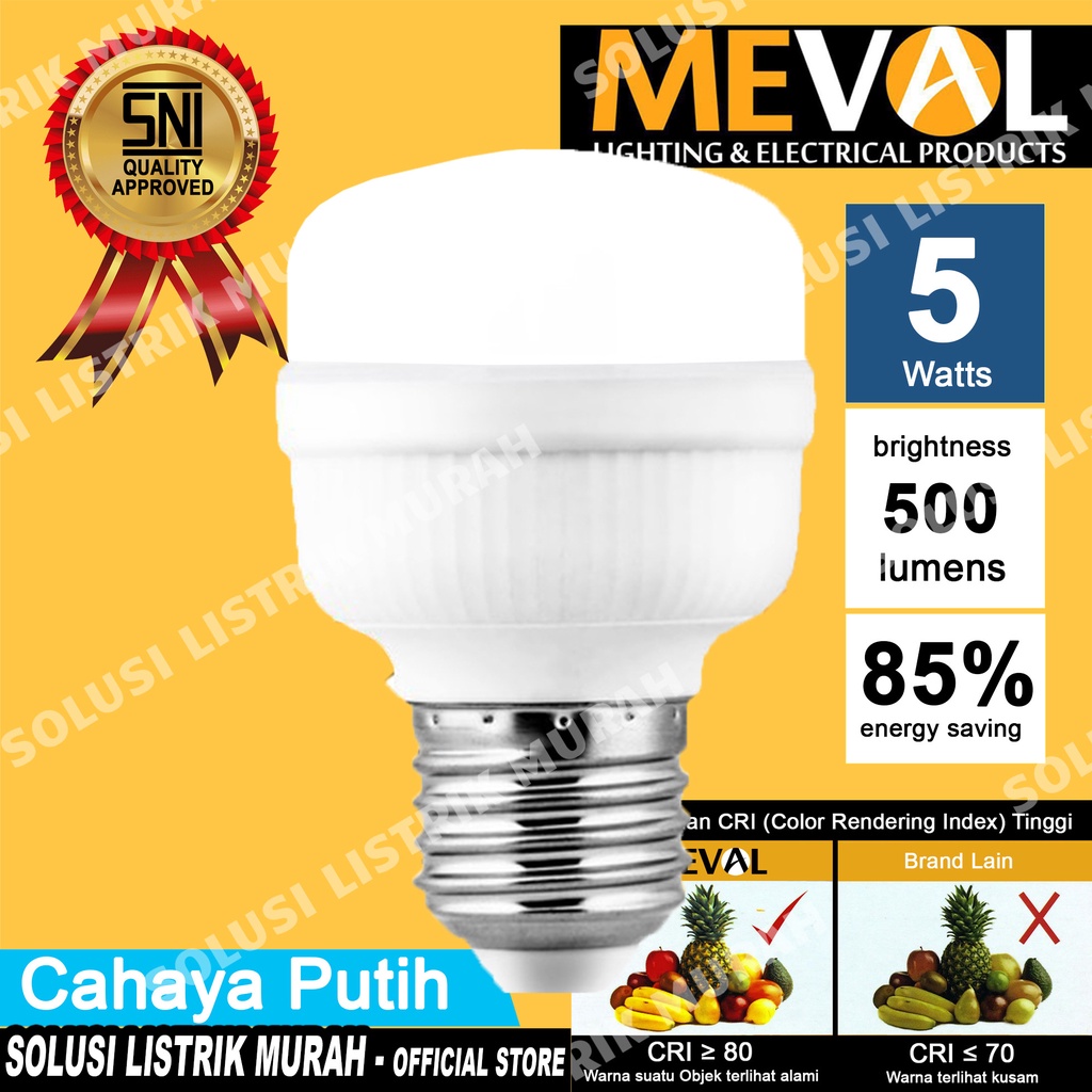 MEVAL Eco Lampu LED Kapsul 5W Putih