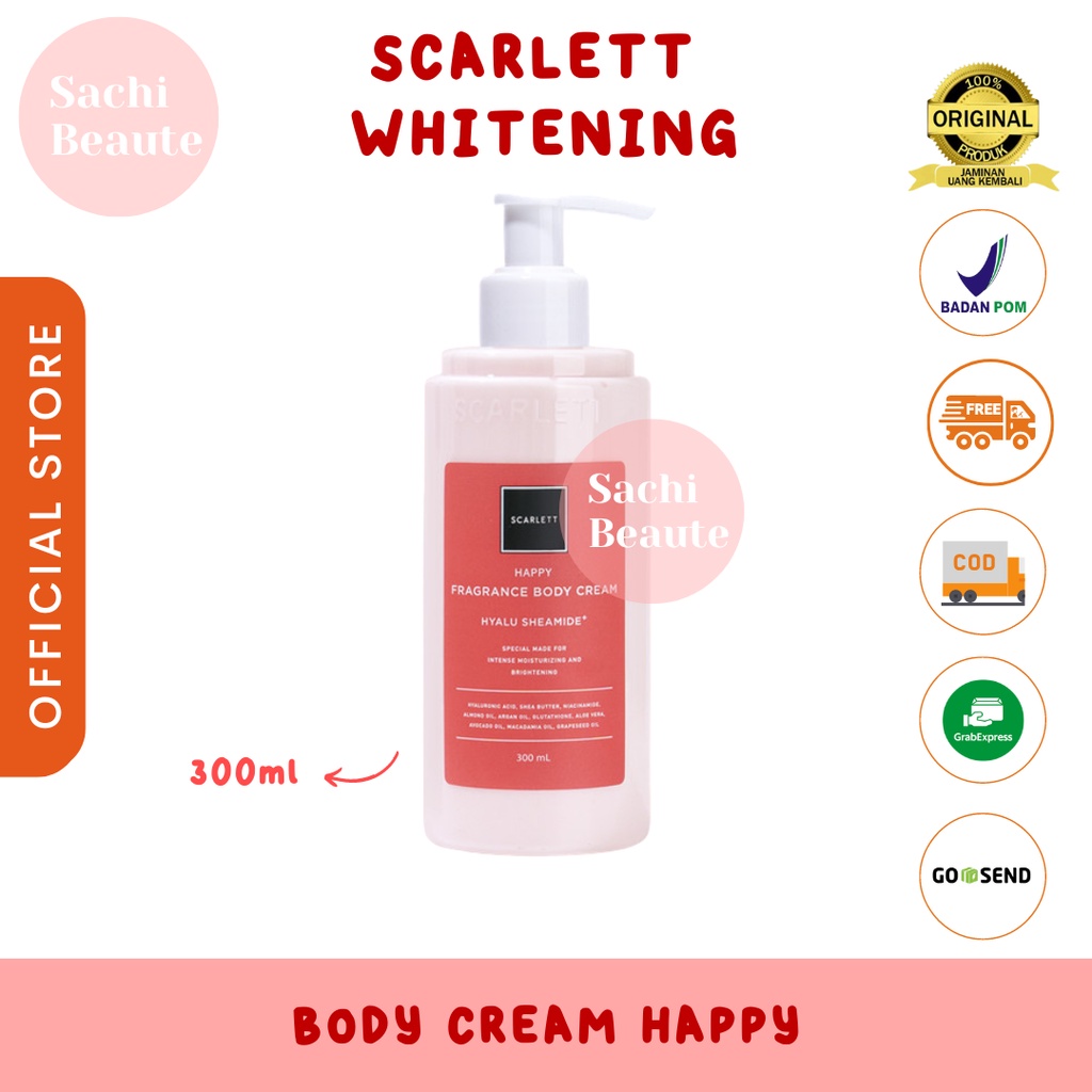 Scarlett Whitening Body Cream Happy Scarlet Skarlet Sachi Beaute