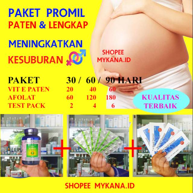 Paket Promil Istri Suami Vit E Paten Afolat 306090 Hari Meningkatkan Kesuburan Pria Wanita