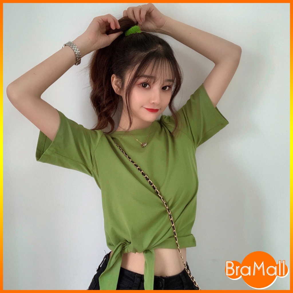 【 Bra Mall 】BM-105 Kaos Wanita Fashion Crop Top Import Korean Fashion