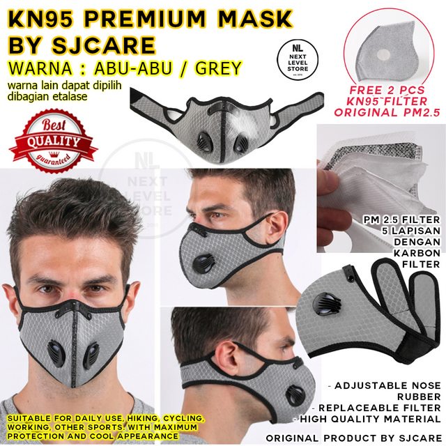 KN95 Premium Mask Masker Olahraga Cycling Sepeda Sport N95 - GREY