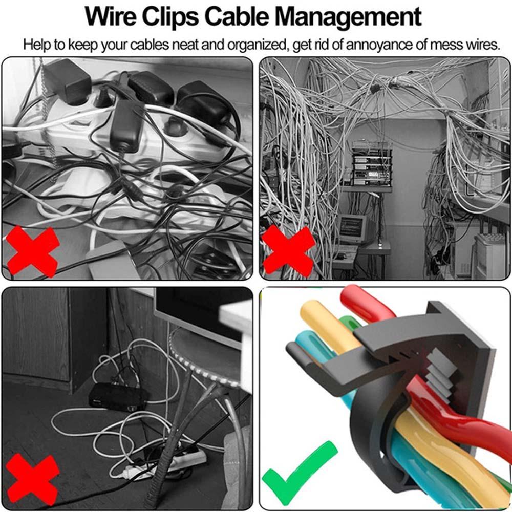 Lanfy Klip Pengatur Kabel Pengikat Loop Yang Dapat Disesuaikan Pengikat Rumah Kantor Cord Clamp Cable Ties