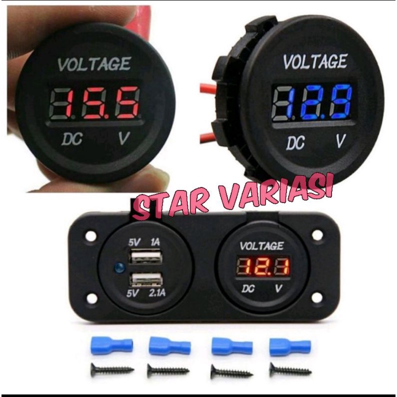 Voltmeter Charger HP USB body nmax - All New pcx - Aerox - Mio - Vario - Xmax