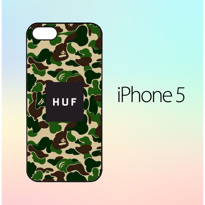 Bape x huf X5989 Casing Custom Hardcase iPhone 5 / 5s Case Cover