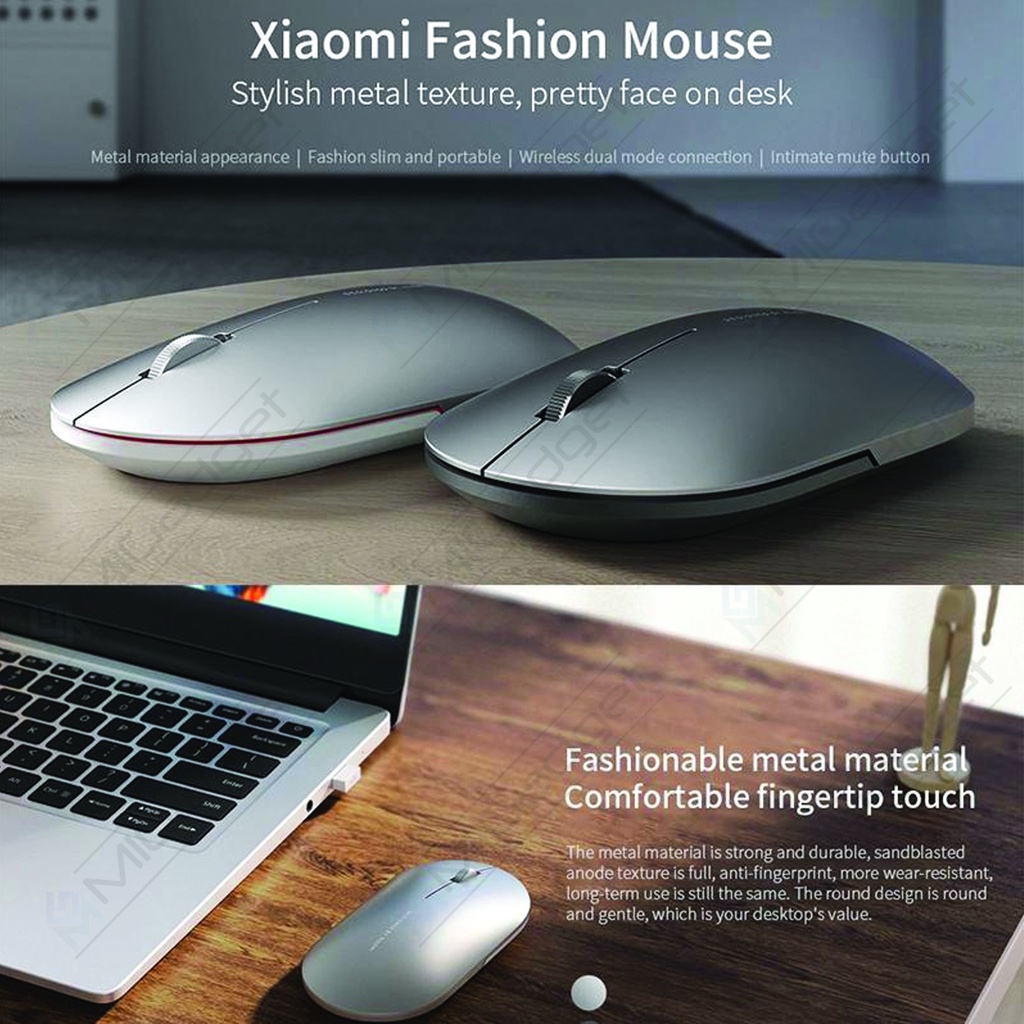 Fashion Mouse Portable Wireless Dual 2.4GHz dan Bluetooth - XMWS001TM