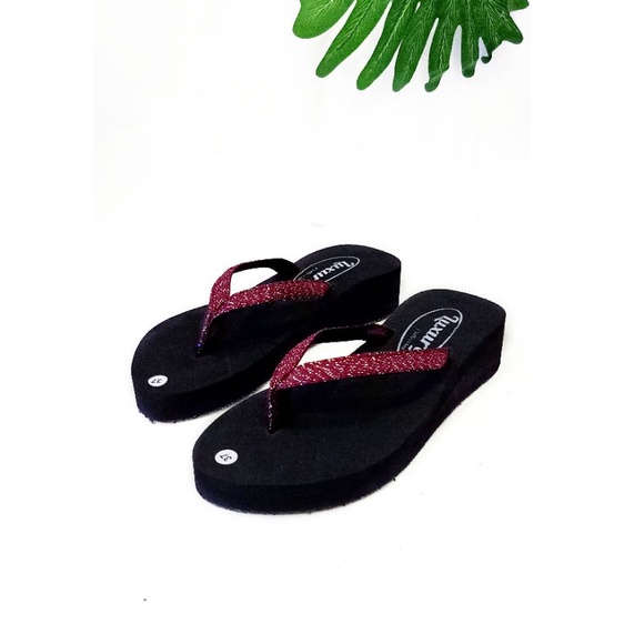 SENDAL WANITA WEDGES JEPIT BLINK - SANDAL JEPIT  WANITA KEKINIAN - SENDAL SPON (KODE BLINK-BLINK)