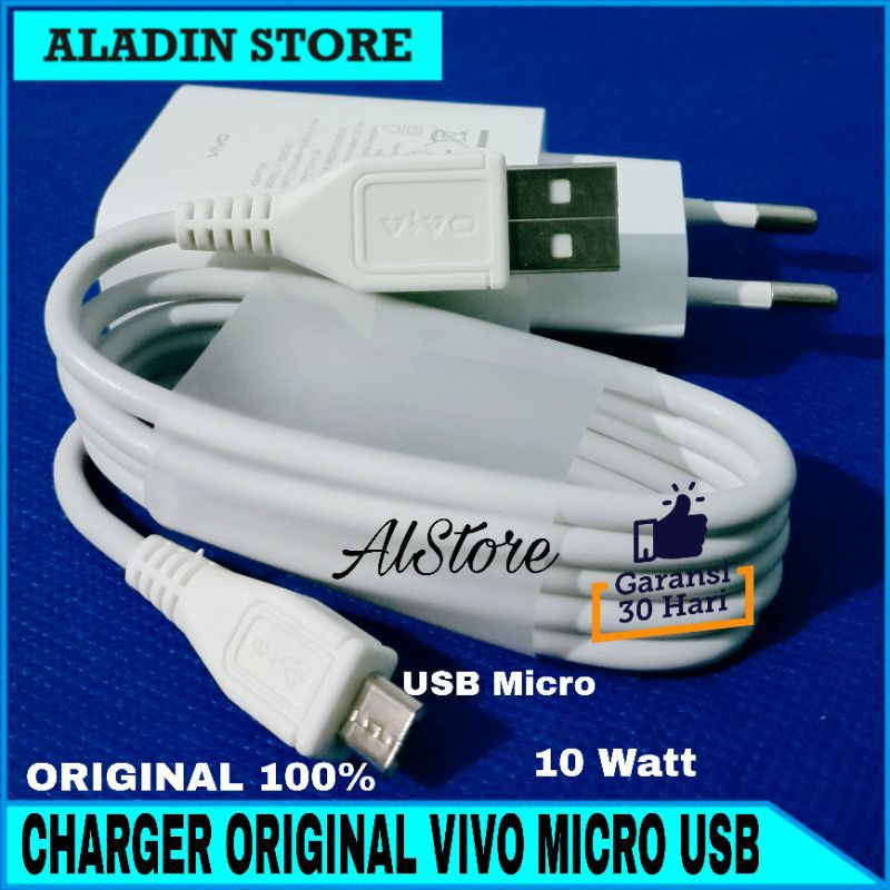 Charger Vivo ORIGINAL 100% Vivo Y91 Y93 Y95 10 Watt Type Micro USB