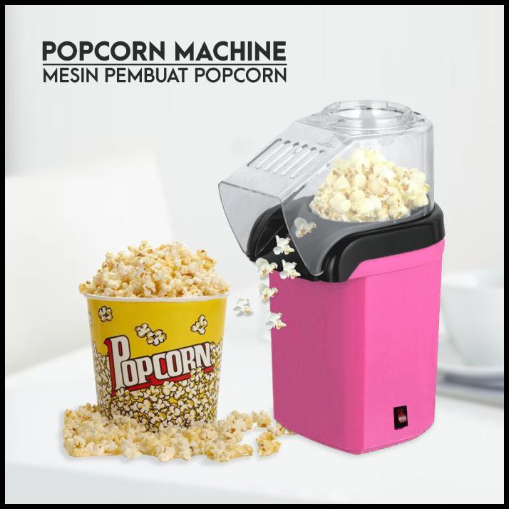 Popcorn Maker Minimalis Buat Kost Dan Rumah Tanpa Pakai Minyak - Merah Muda