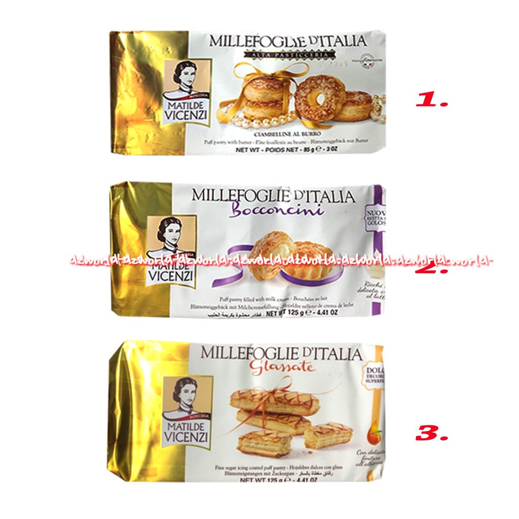 

Matilde Vicenzi Millefoglie Alta Bocconcini Glassate 200g Biskuit Italy Cemilan Snack Milefoglie Milefogli