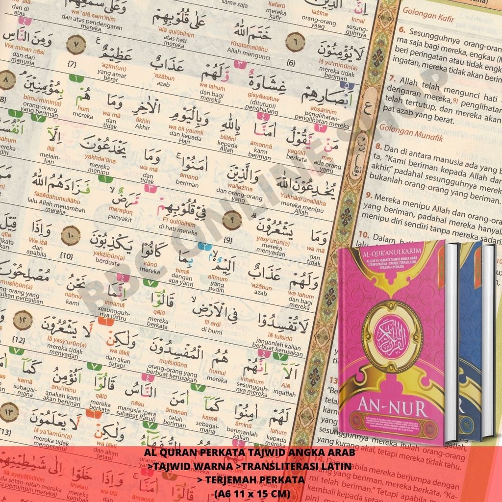 ALQURAN PERKATA TERJEMAH TAJWID WARNA AN-NUR B6