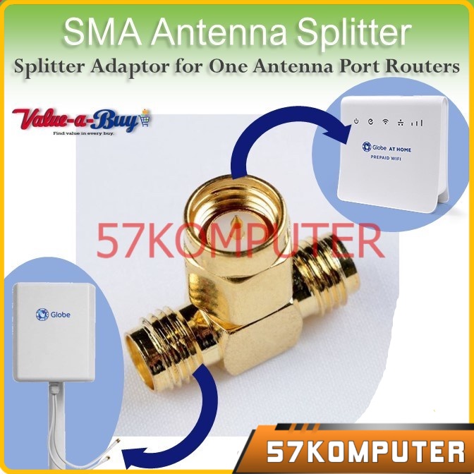 ADA KONEKTOR T SMA CABANG 2 Antenna Splitter Adapter Router MODEM Huawei 4G ORBIT STAR 2 (Male to Dual Female) / Adapter Konverter Konektor RPSMA to SMA MALE buat Telkomsel Orbit Star 2