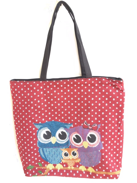 Tas tote bags kanvas thailand import night owl series