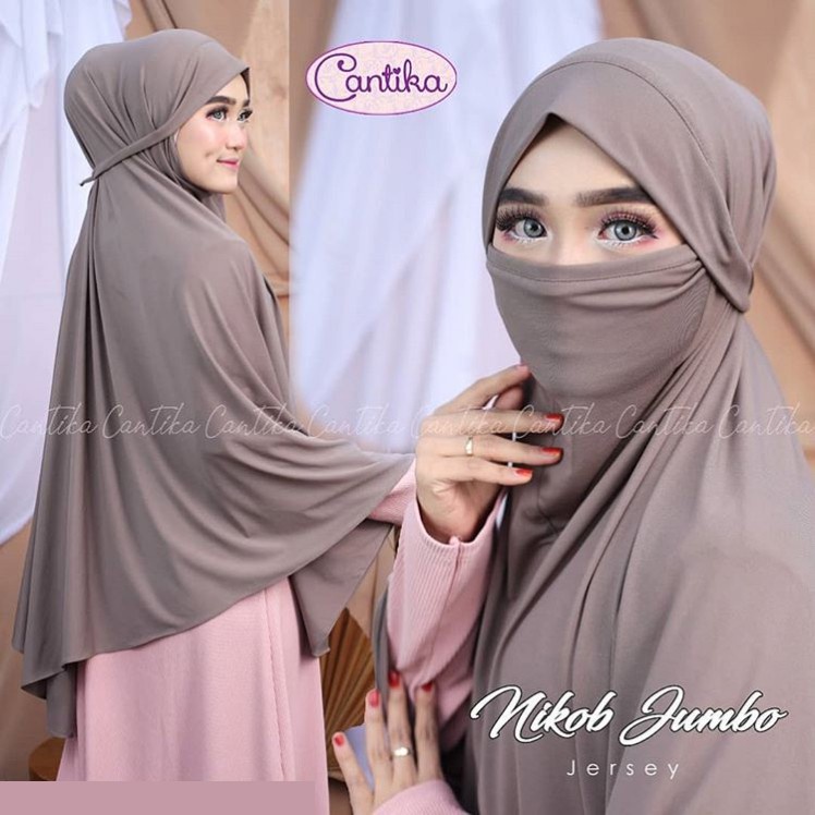 (NEW) Jilbab Hijab Kerudung Bergo Instan French Khimar Cadar Madinah Niqob Syari Jumbo