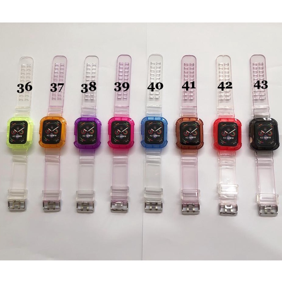 Strap Apple Watch Crystal Clear Soft Silicone Ukuran 38mm/40mm/41mm/ 42mm/44mm/49mm