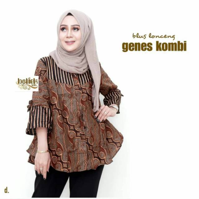 Rifa Blouse Blus Lonceng Pastel Soft Atasan Batik Modern Casual Kerja Seragam Kantor Muslim