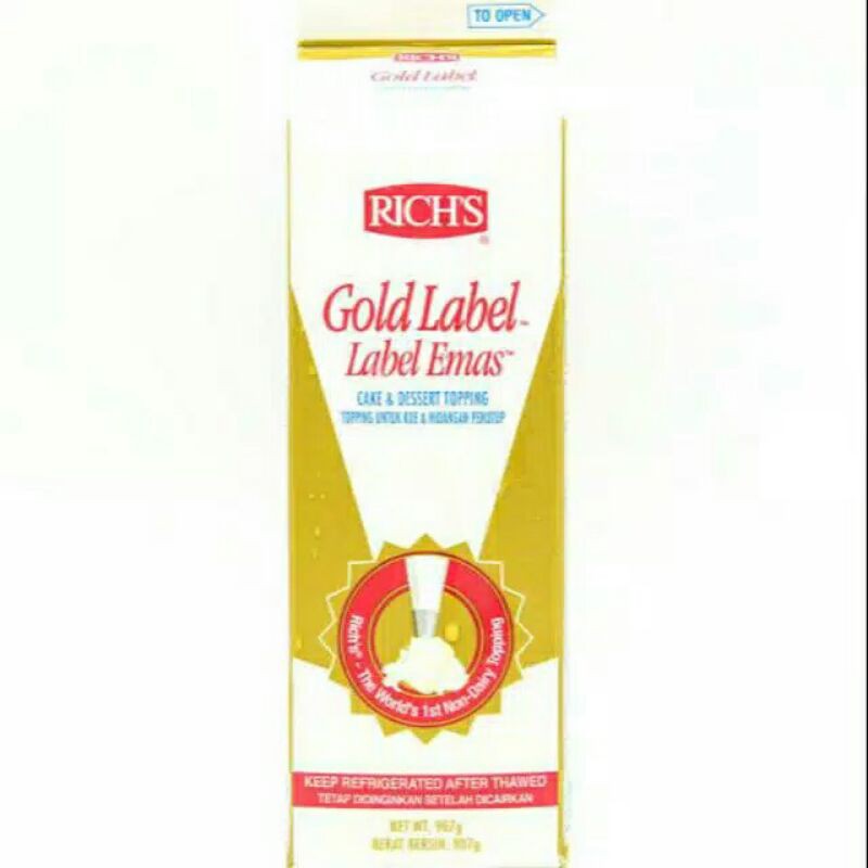 

RICHS WHIP CREAM GOLD LABEL Emas 907g