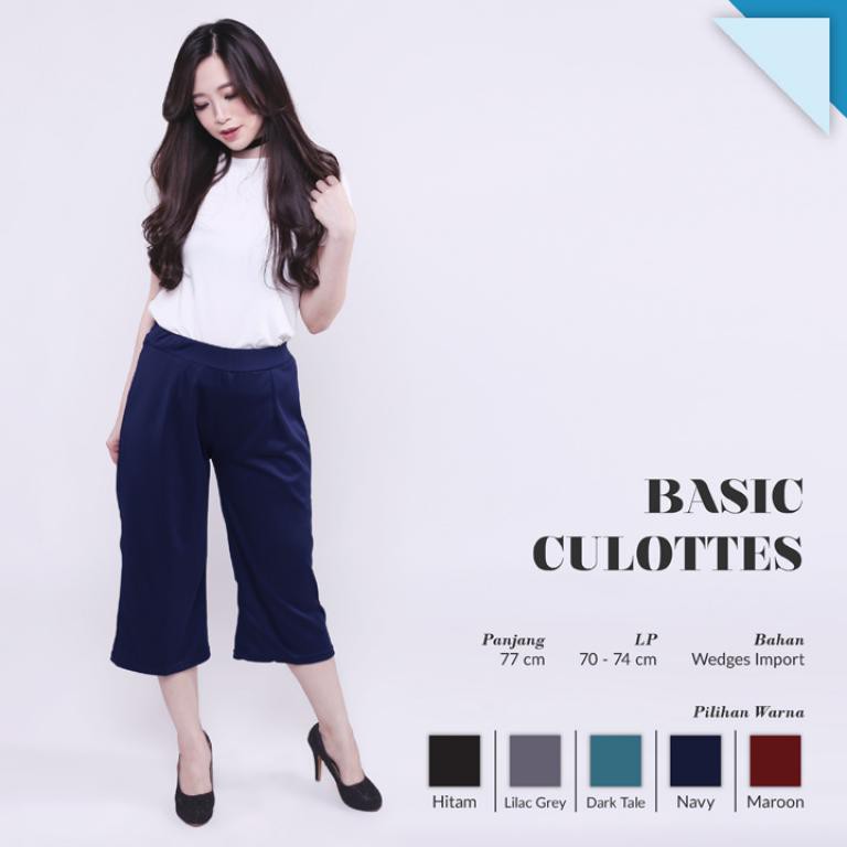 JANE COLLECTION || Celana Kulot Wanita 7/8 Celana Kerja Basic Cullotes Pants Scuba