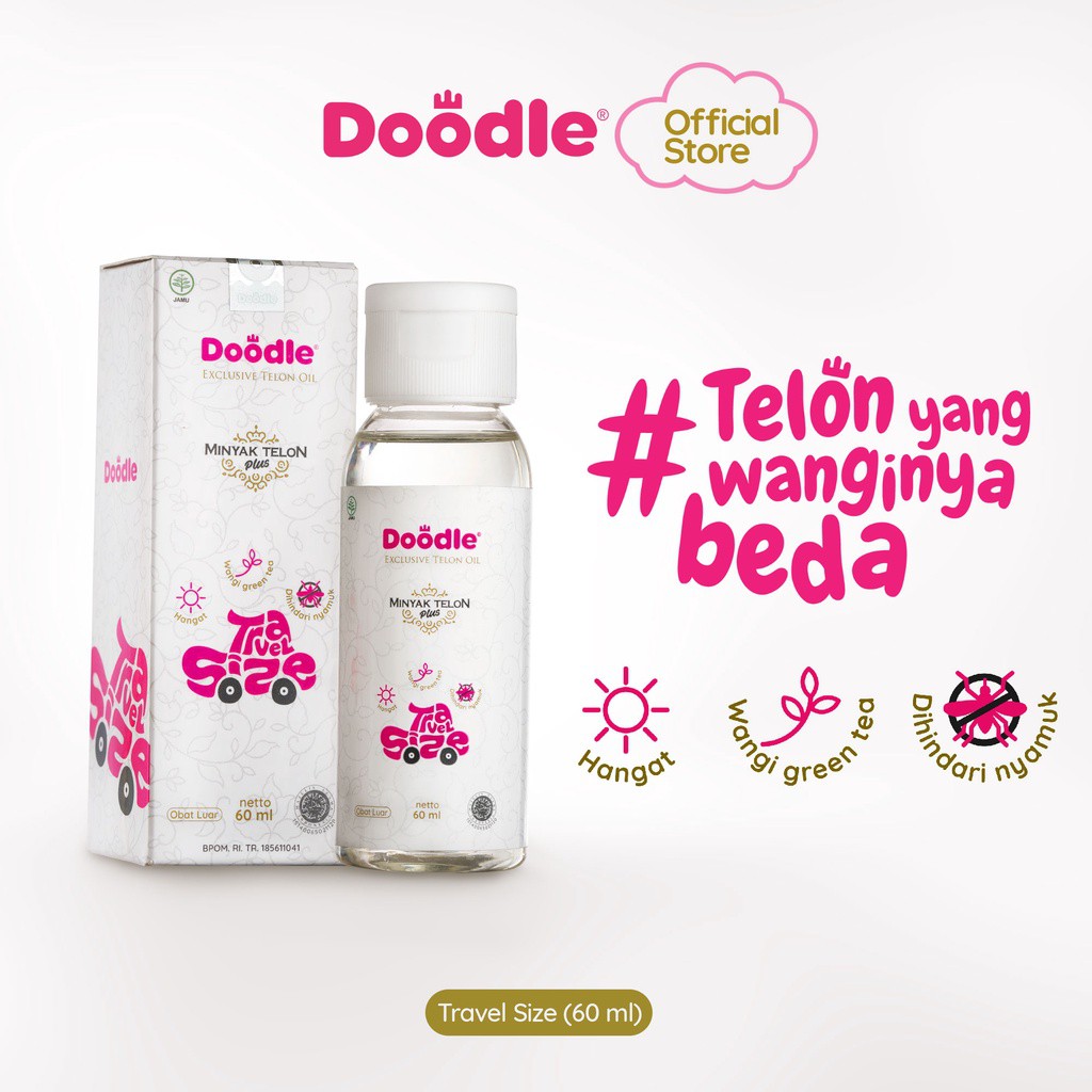 DOODLE - DOODLE MINYAK TELON DOODLE (WANGI GREEN TEA) / DOODLE EXCLUSIVE TELON OIL TRAVEL SIZE 60ML