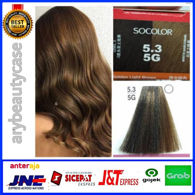 Matrix socolor 5.3/5G Cat rambut 53 golden light brown dan oxidant pewarna rambut