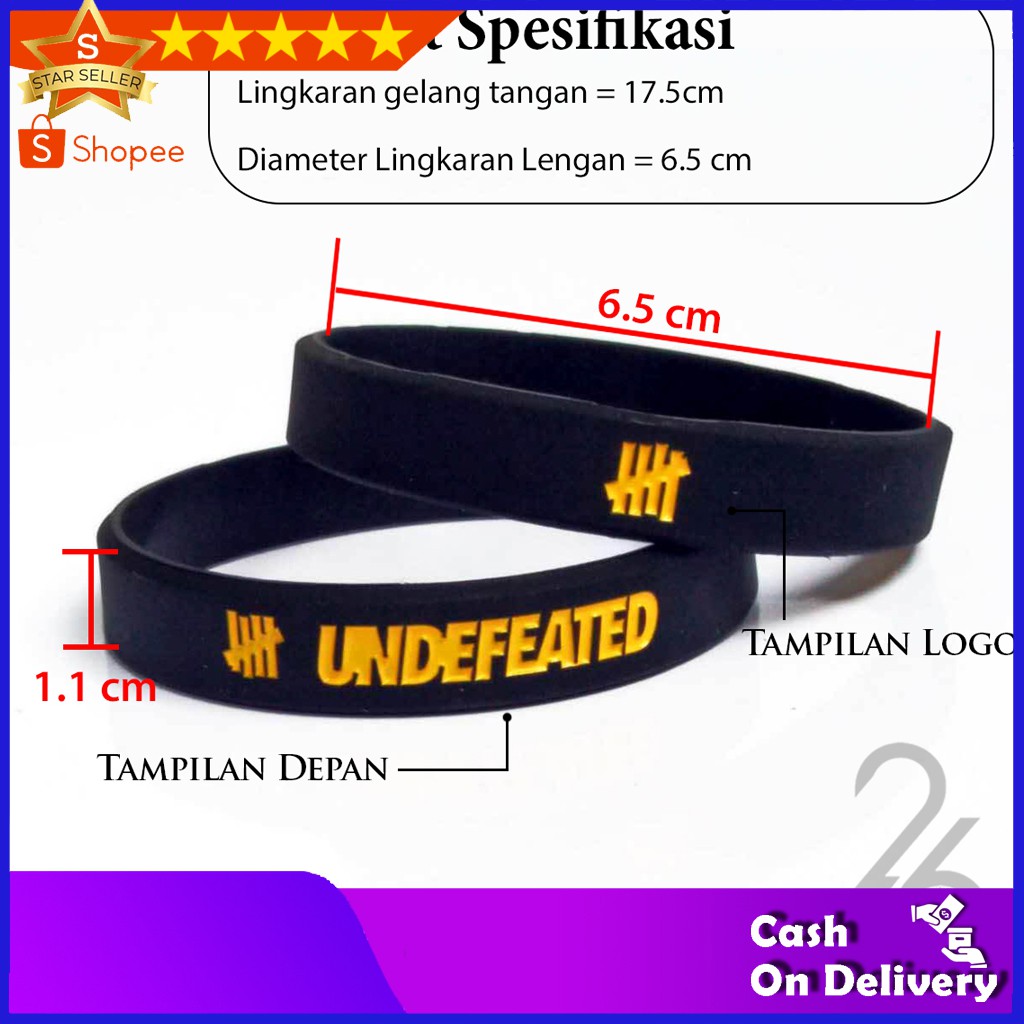 COD BRACELET TANGAN PRIA - GELANG KARET UNDEFEATED SPORT ORI NEW
