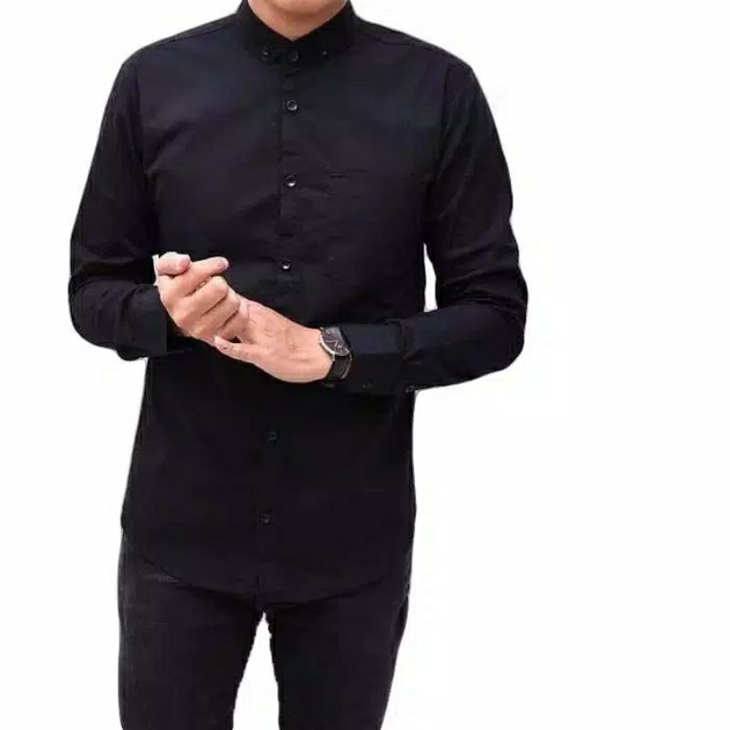 Kemeja Pria Lengan Panjang / HEM Distro Polos | Topmen | Baju Grosir Atasan Kantor Kerja Dewasa