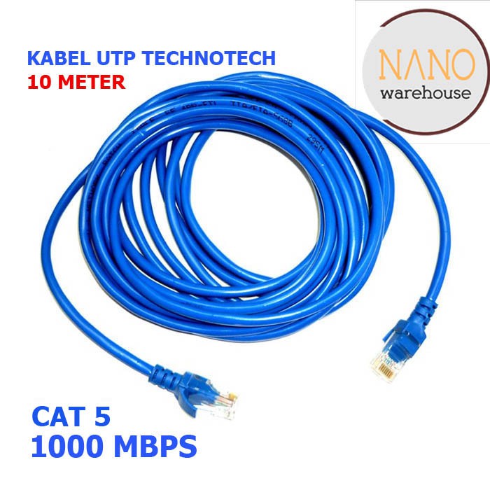 Kabel Internet Network LAN Cat5 UTP RJ45 10 Meter Original TECHNOTECH