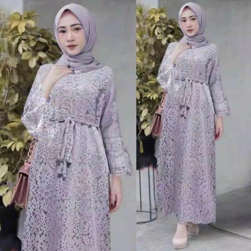Gamis Muslim Brukat/Dress Muslim/Fashion Wanita