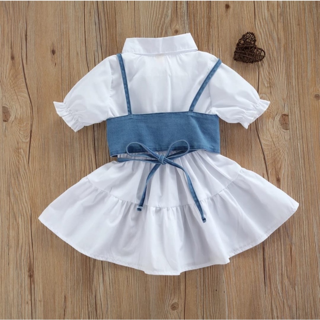 INV - DRESS KIDS KIARA / COMBI ROMBI JEANS / JEANS ASLI / BISA LEPAS