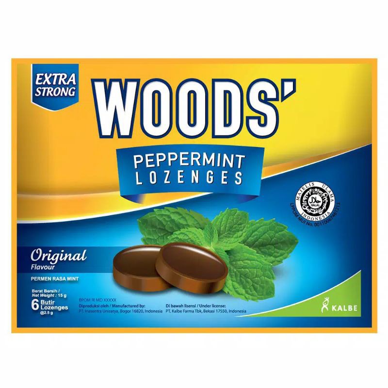 

extra strong Woods peppermint lozenges original permen rasa mint