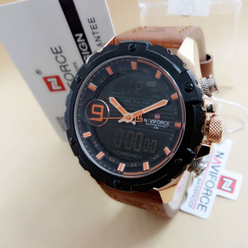Jam tangan Naviforce 9146 kulit original