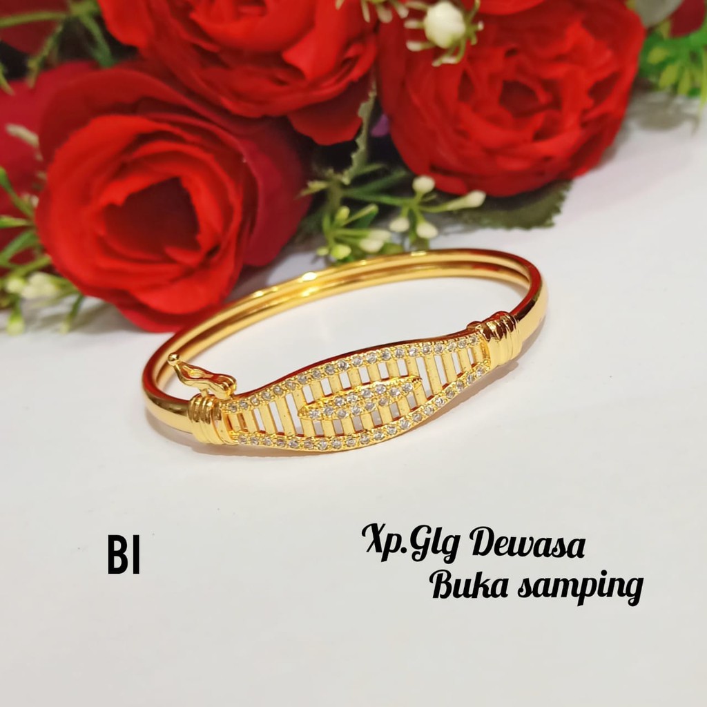 Gelang Dewasa TITANIUM Bangkok variasi motif,perhiasan emas Korea tidak karat COD