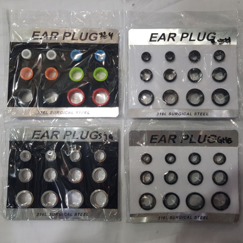 Percing PLONG Ear Plug Seri 8mm - 18mm Per Lembar Grosir